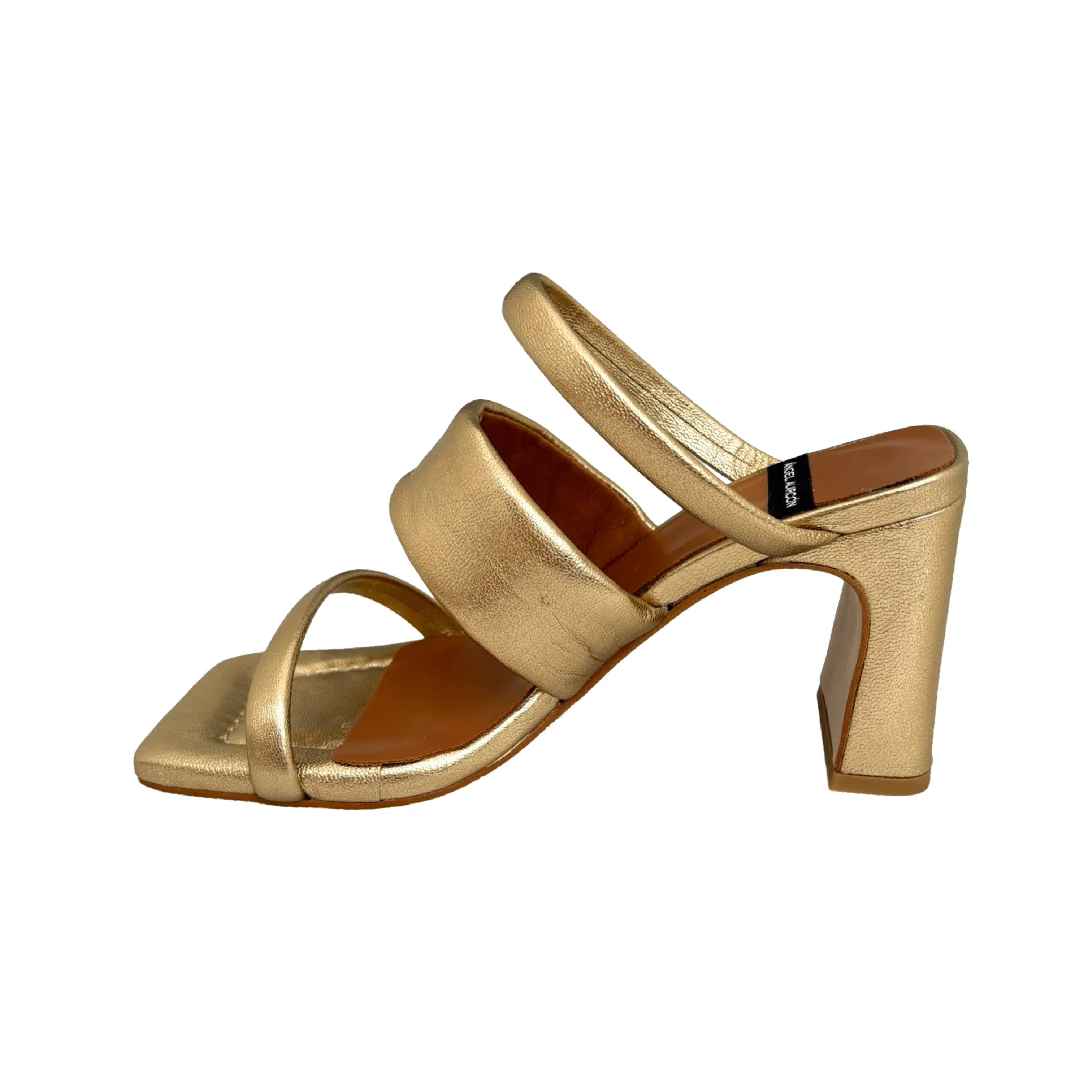 24056 Gold Straps Mule