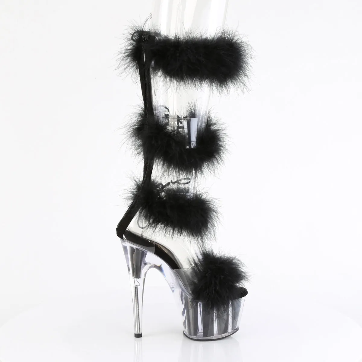 ADORE-728F Pleaser Clear/Black Sexy Platform Shoes (Pole Dancing Heels)