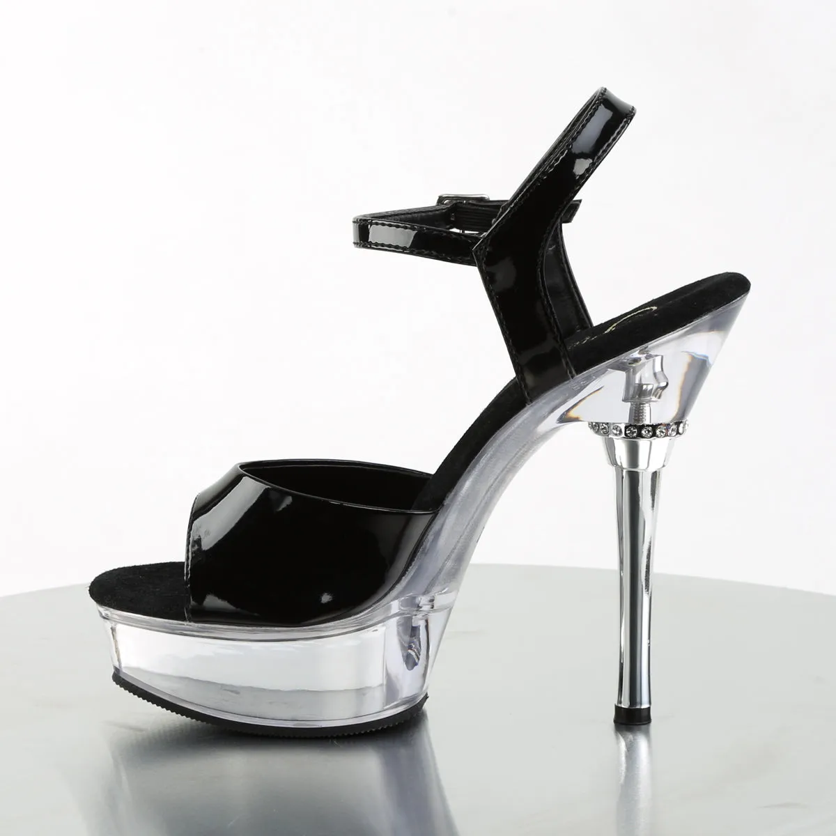 ALLURE-609 Pleaser Black Patent Sexy Platform Shoes (Pole Dancing Heels)