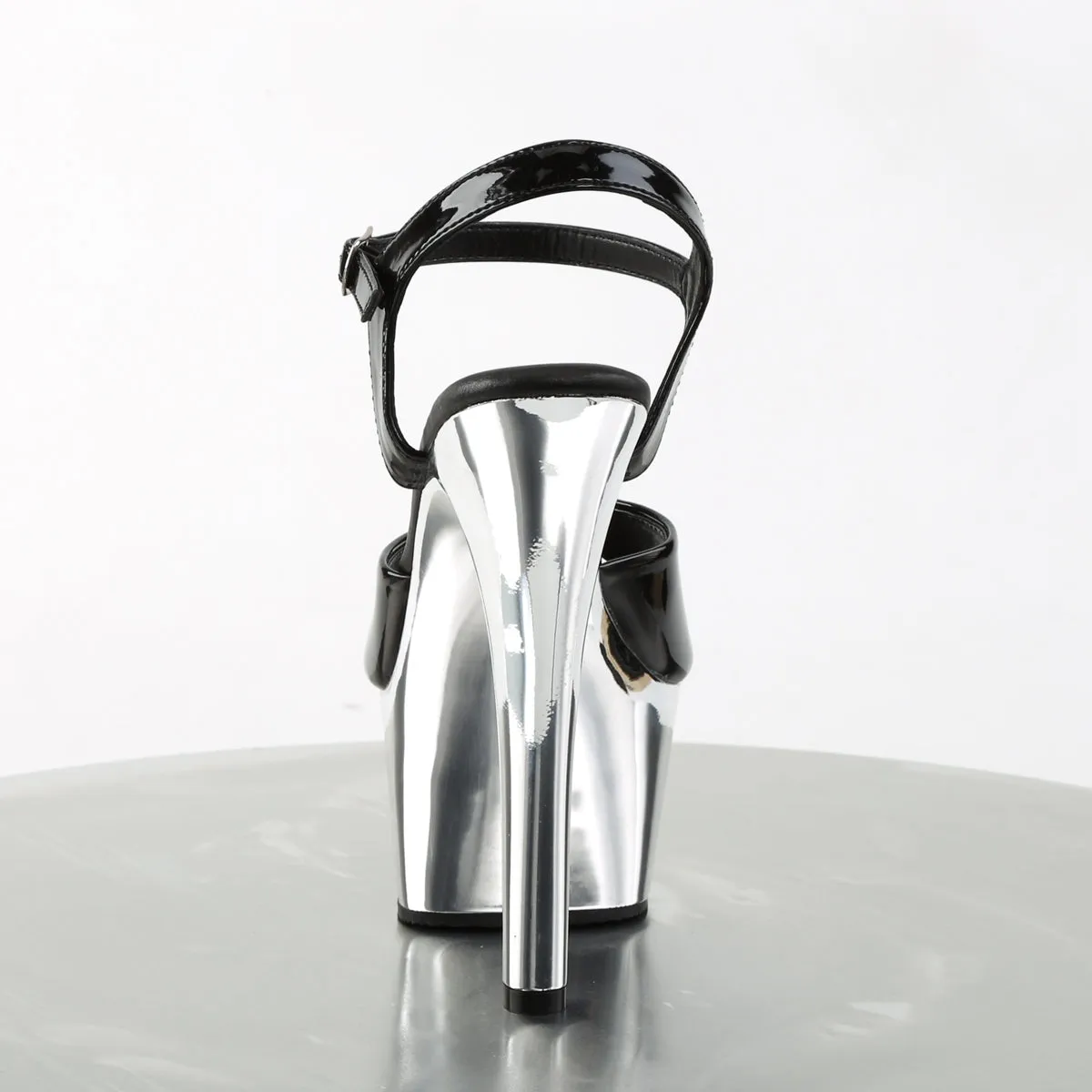 ASPIRE-609 Pleaser Black/Silver Sexy Platform Shoes (Pole Dancing Heels)