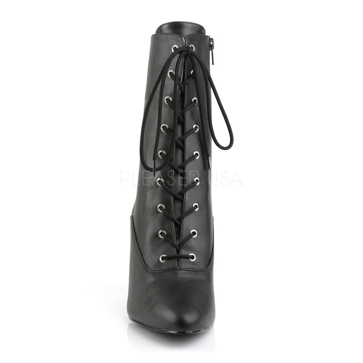 Black Lace-Up Ankle Boots with 4-inch Heels PS-DREAM-1020