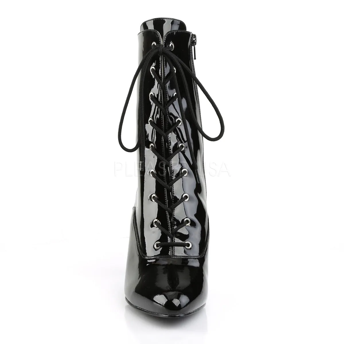Black Lace-Up Ankle Boots with 4-inch Heels PS-DREAM-1020