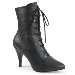 Black Lace-Up Ankle Boots with 4-inch Heels PS-DREAM-1020