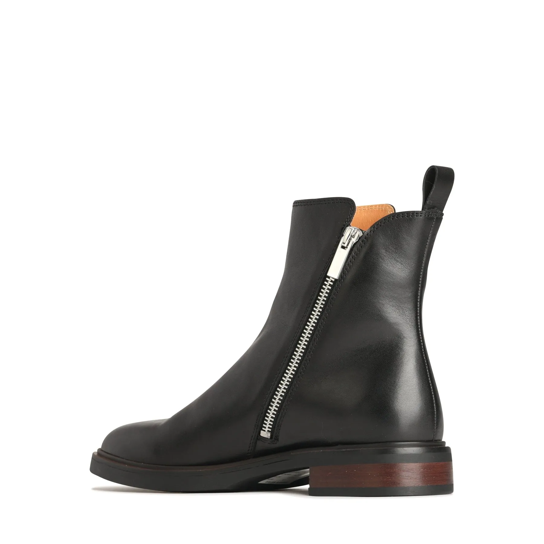 BLAINE LEATHER ZIPPER ANKLE BOOTS