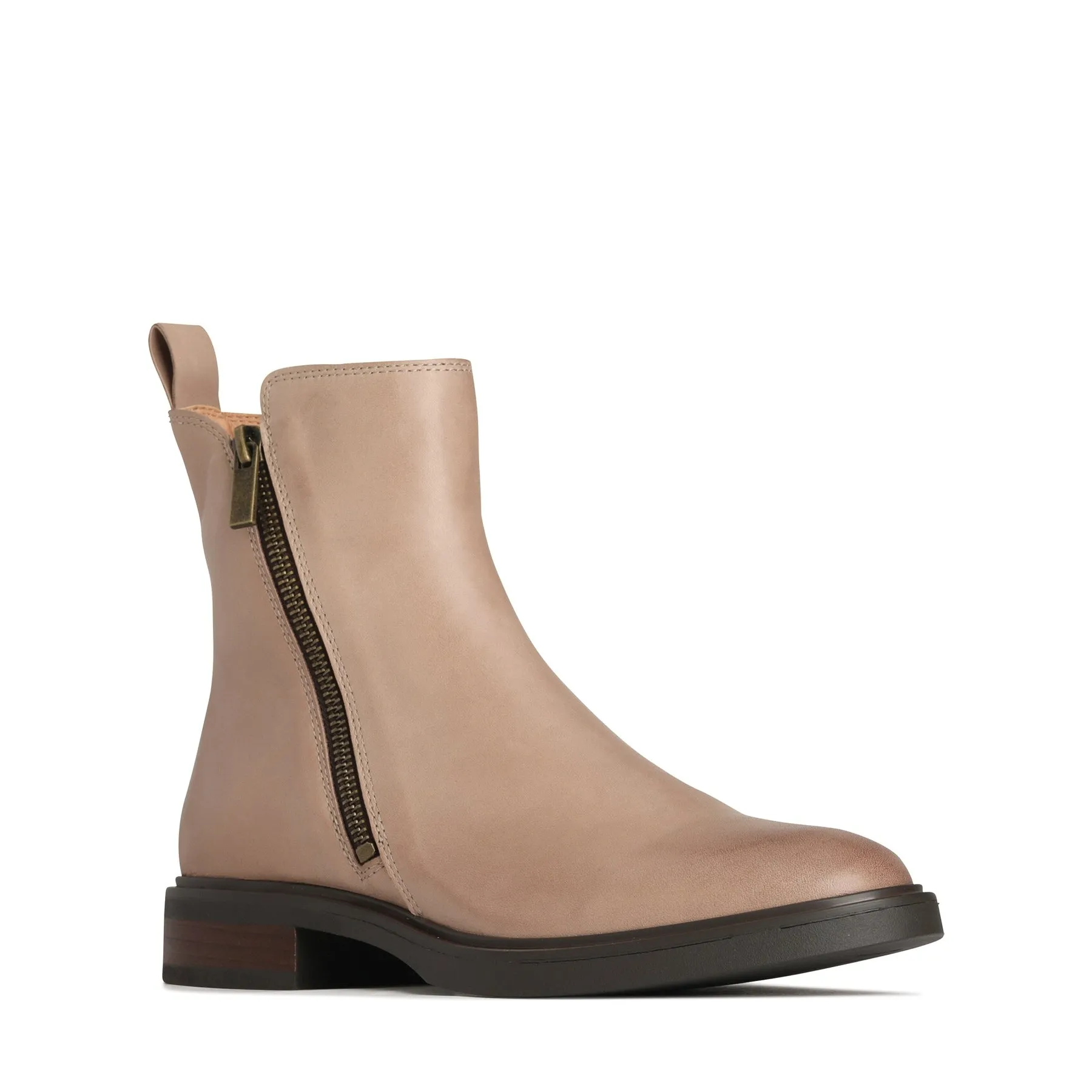 BLAINE LEATHER ZIPPER ANKLE BOOTS