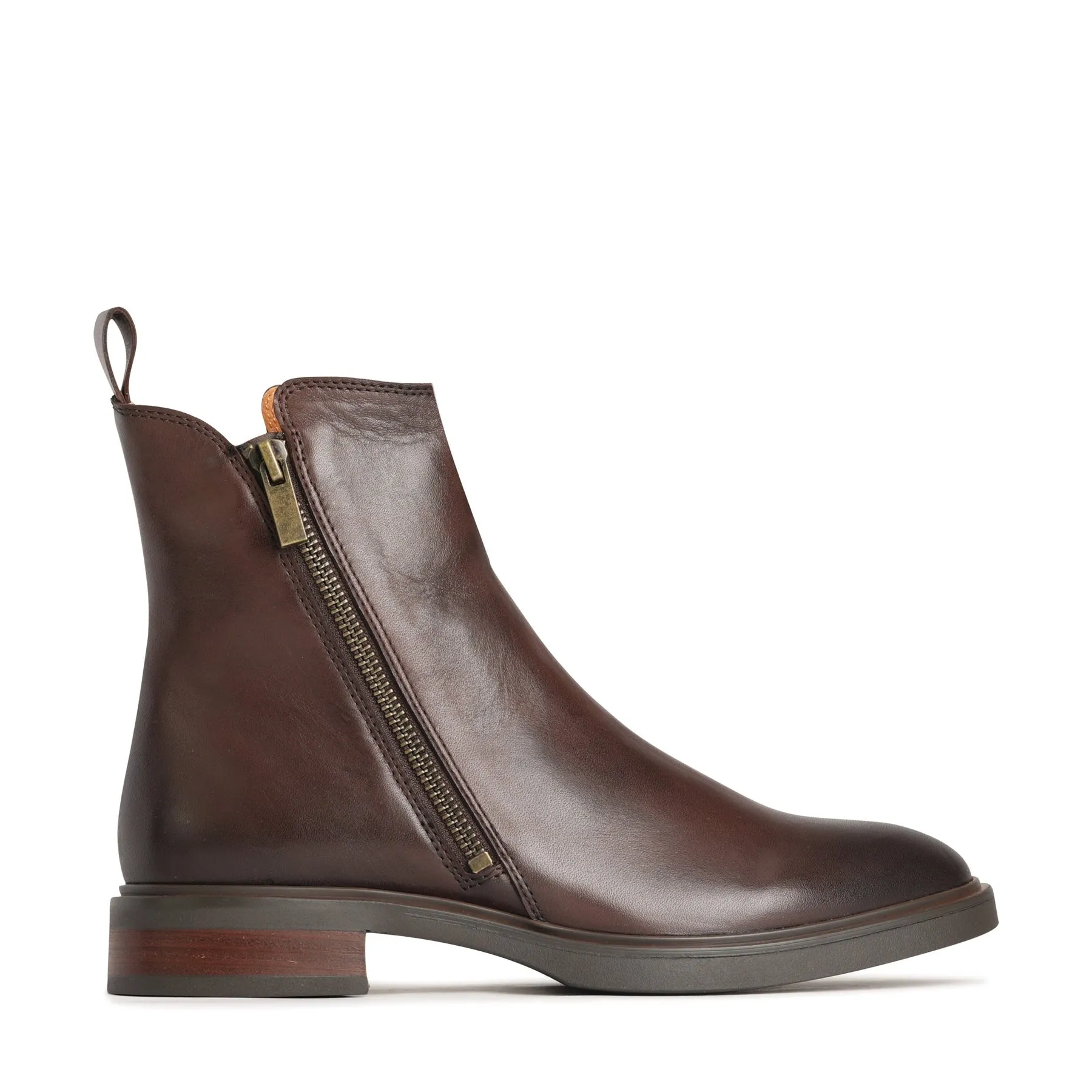 BLAINE LEATHER ZIPPER ANKLE BOOTS