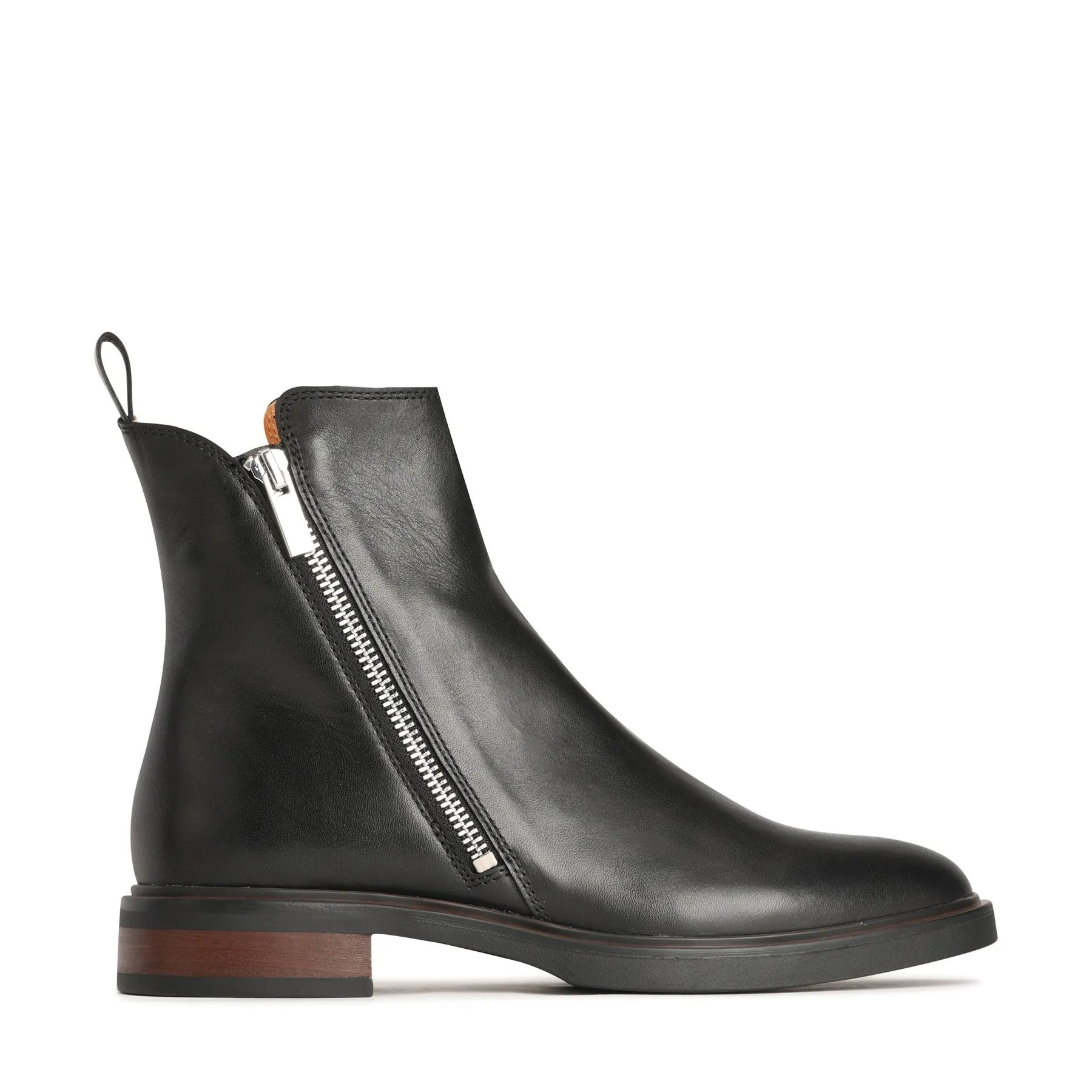 BLAINE LEATHER ZIPPER ANKLE BOOTS