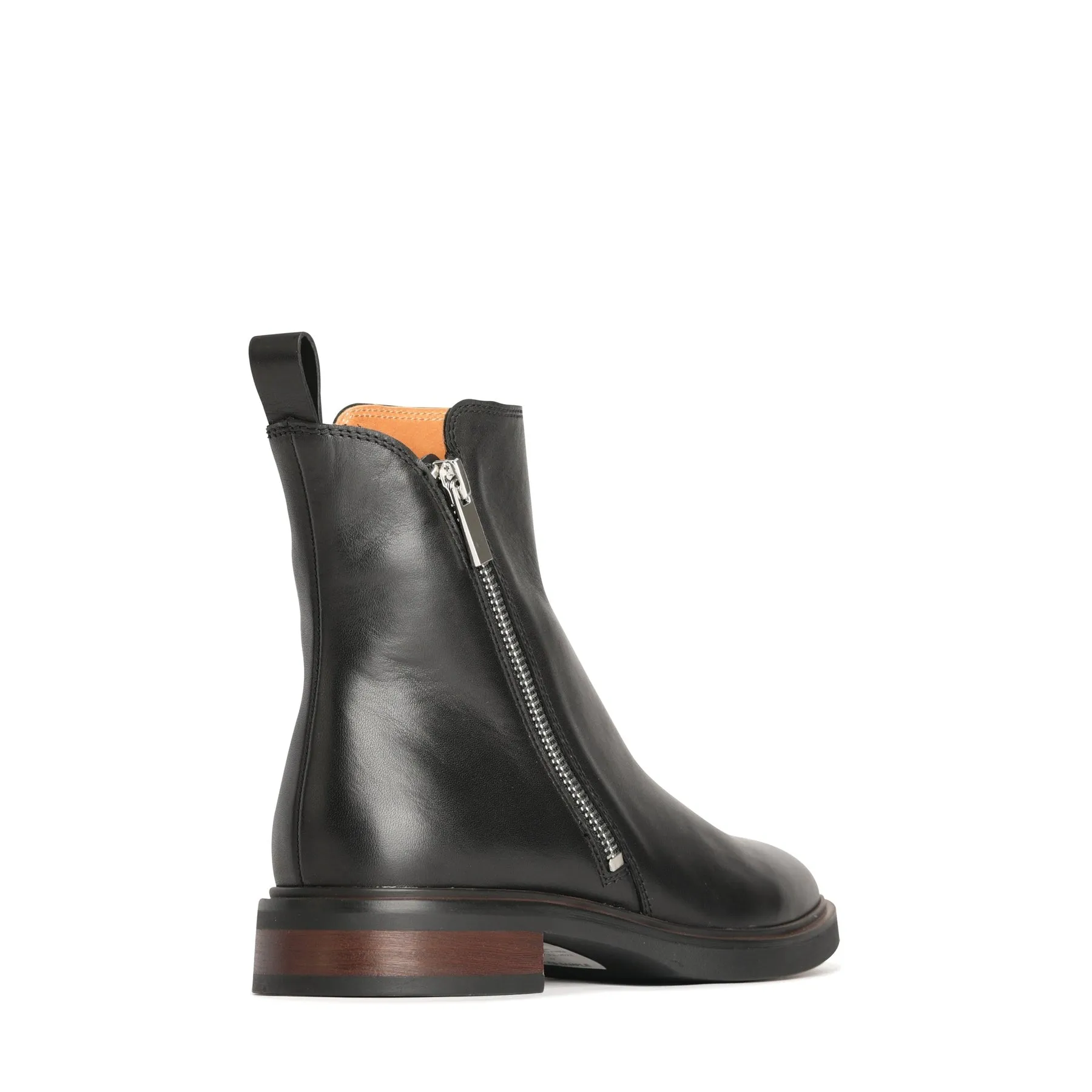 BLAINE LEATHER ZIPPER ANKLE BOOTS