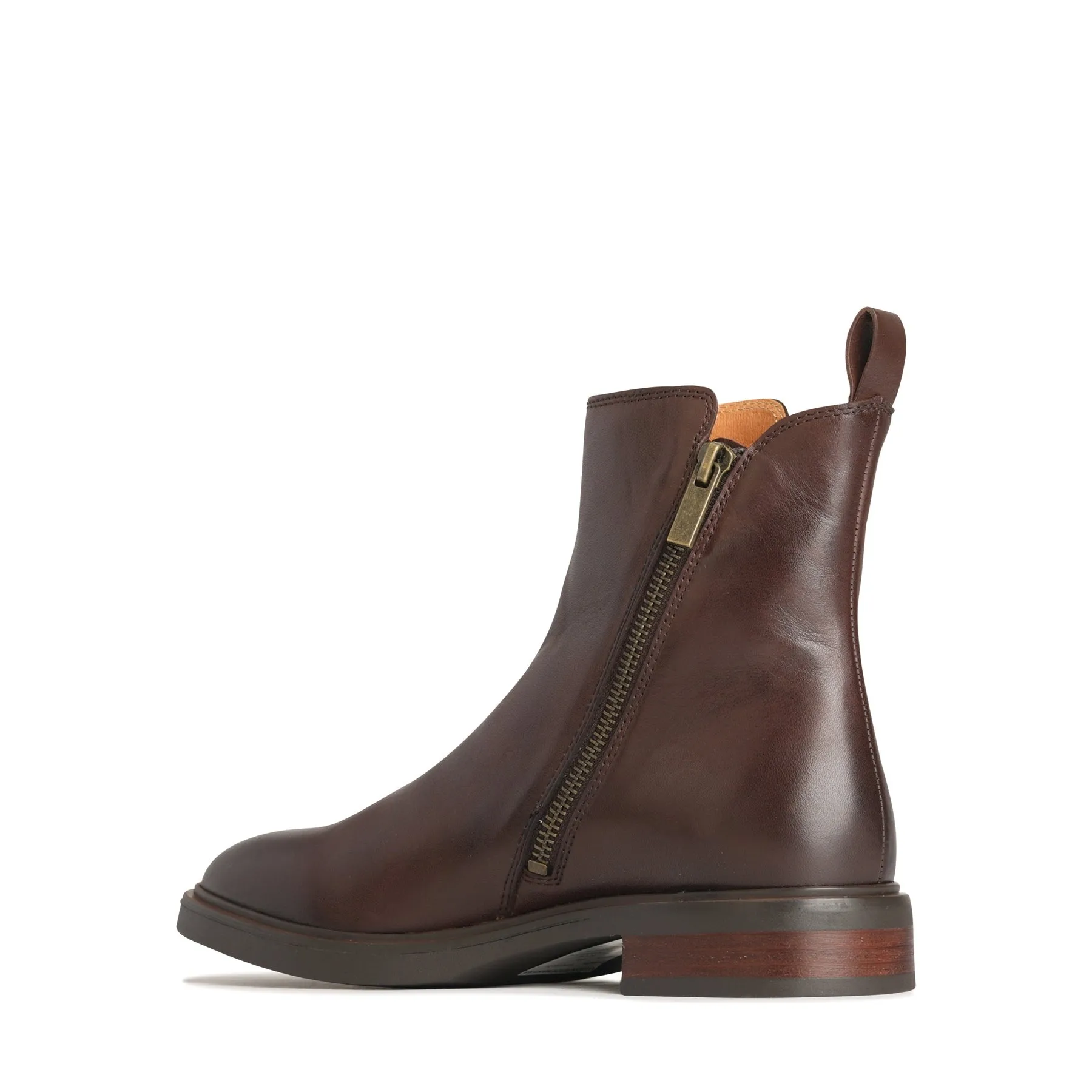 BLAINE LEATHER ZIPPER ANKLE BOOTS