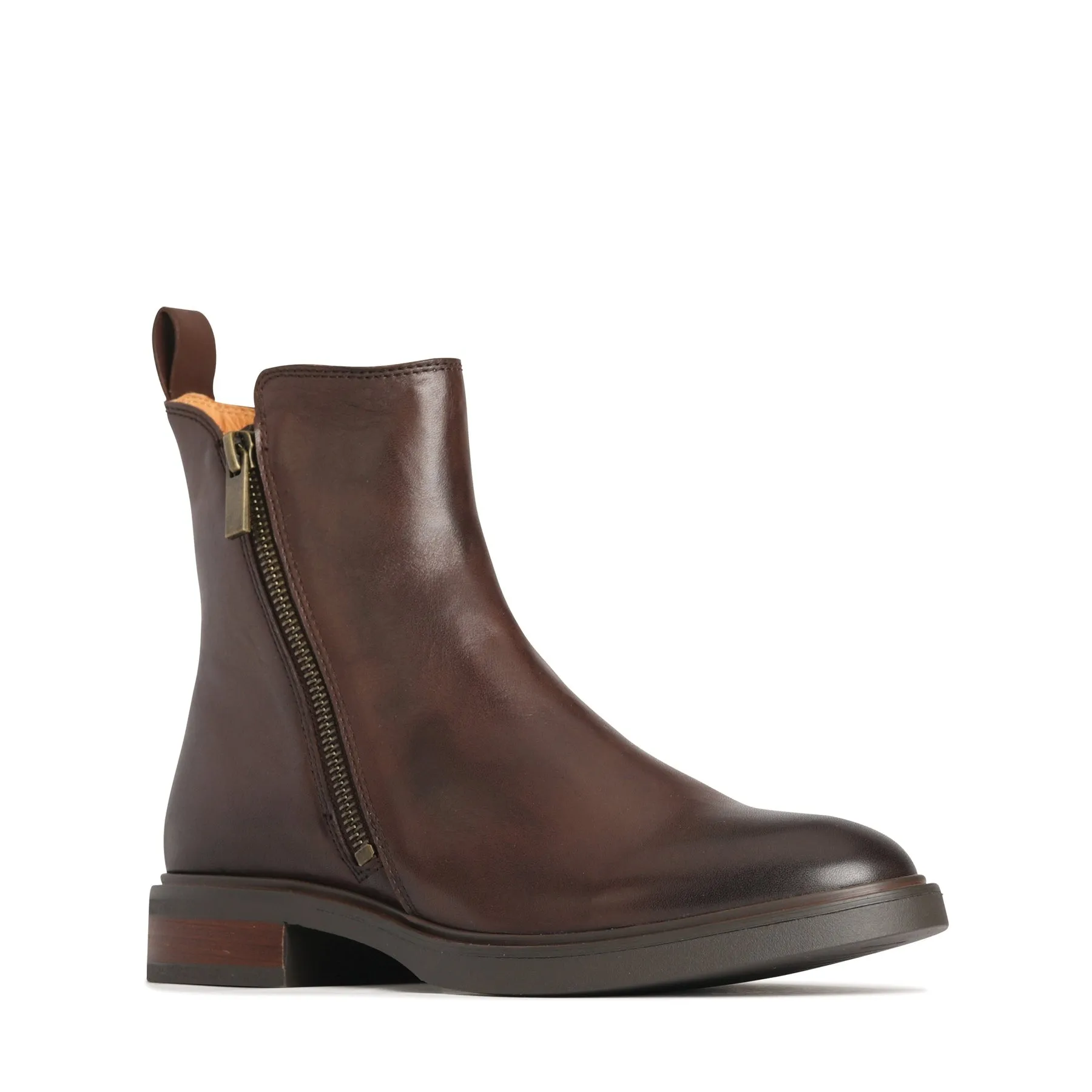 BLAINE LEATHER ZIPPER ANKLE BOOTS