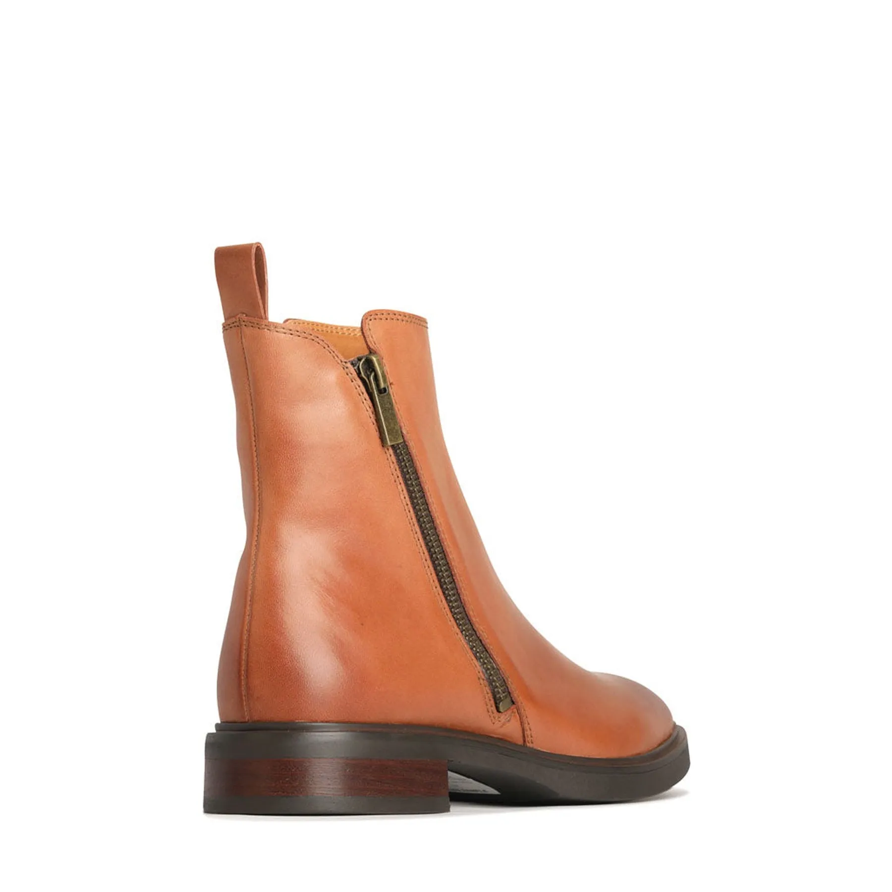 BLAINE LEATHER ZIPPER ANKLE BOOTS