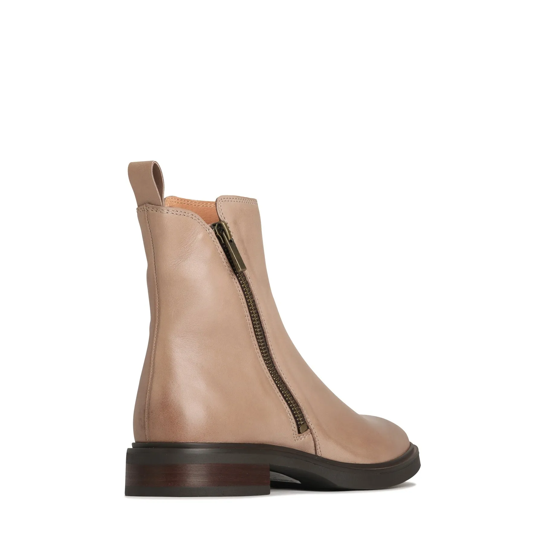 BLAINE LEATHER ZIPPER ANKLE BOOTS