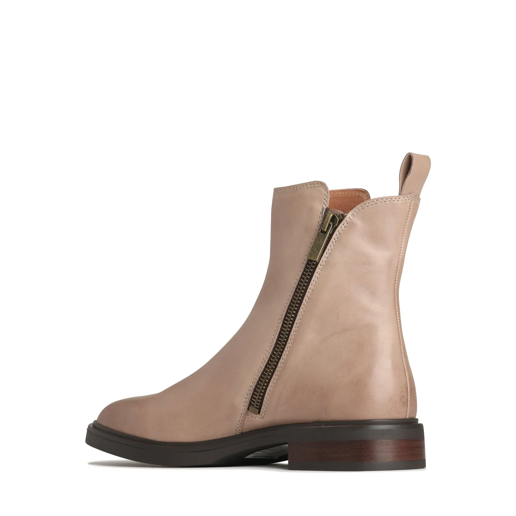 BLAINE LEATHER ZIPPER ANKLE BOOTS