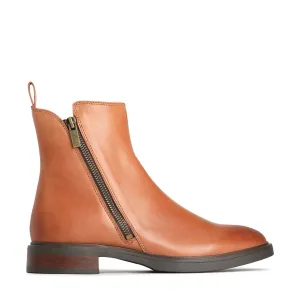 BLAINE LEATHER ZIPPER ANKLE BOOTS