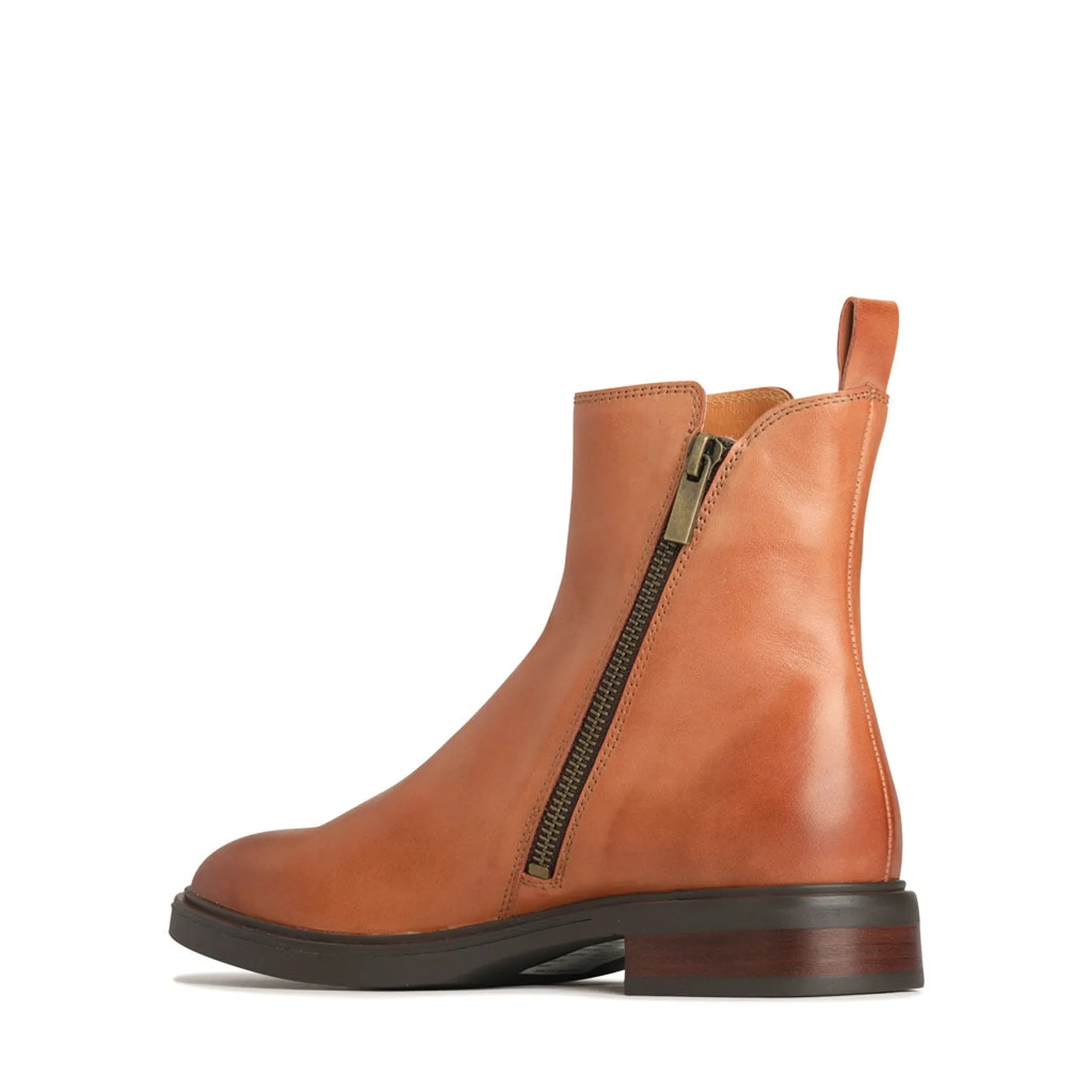 BLAINE LEATHER ZIPPER ANKLE BOOTS