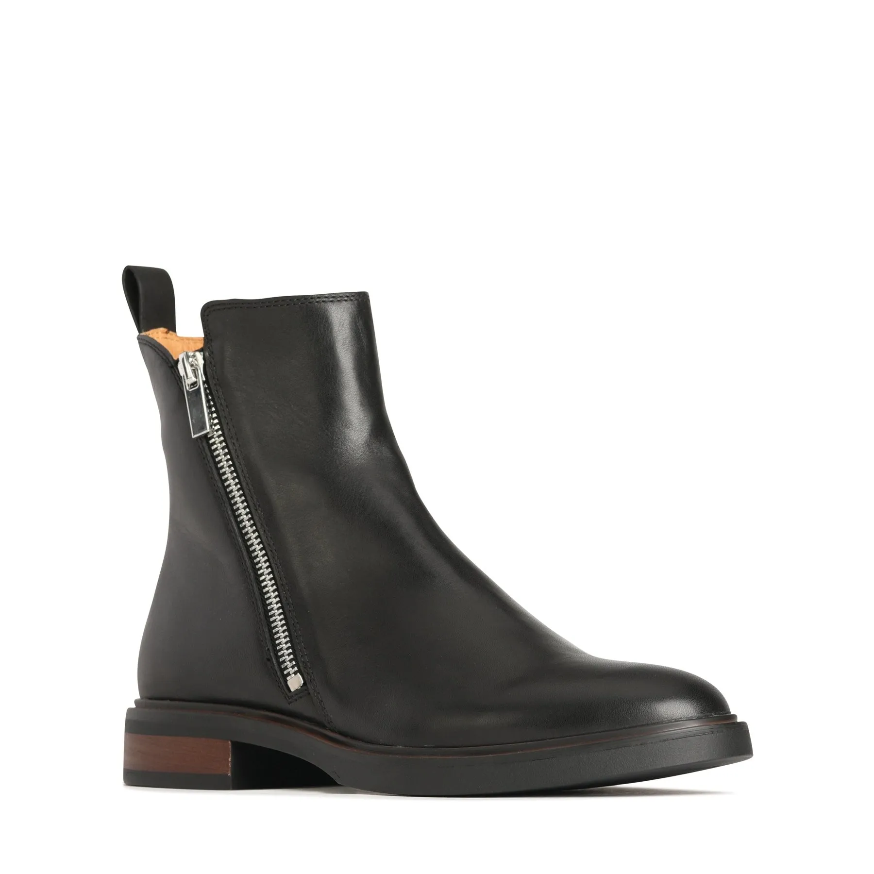BLAINE LEATHER ZIPPER ANKLE BOOTS