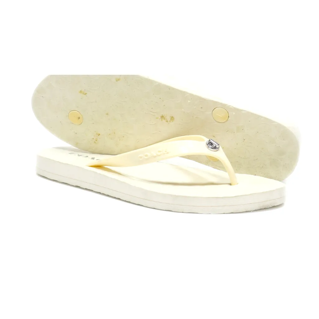 Coach Abbigail Slippers Rubber White Colour For Kids