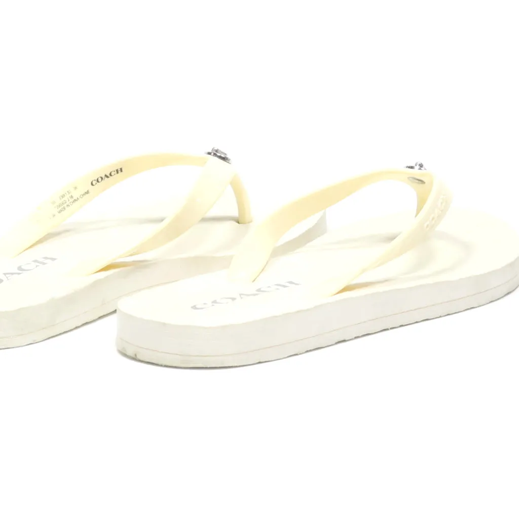 Coach Abbigail Slippers Rubber White Colour For Kids