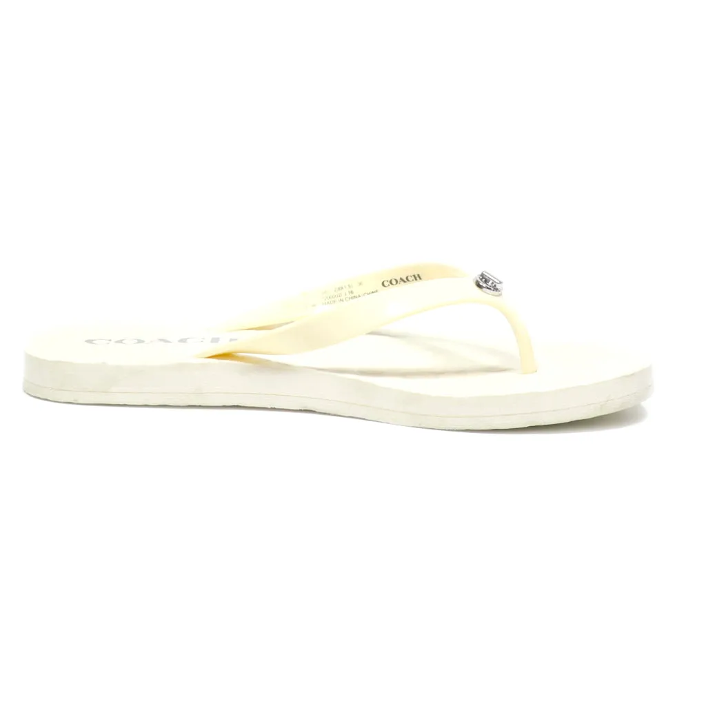 Coach Abbigail Slippers Rubber White Colour For Kids