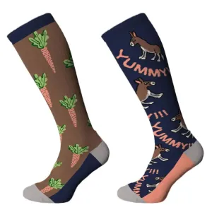 Comodo Novelty Fun Junior Socks Donkey Carrots