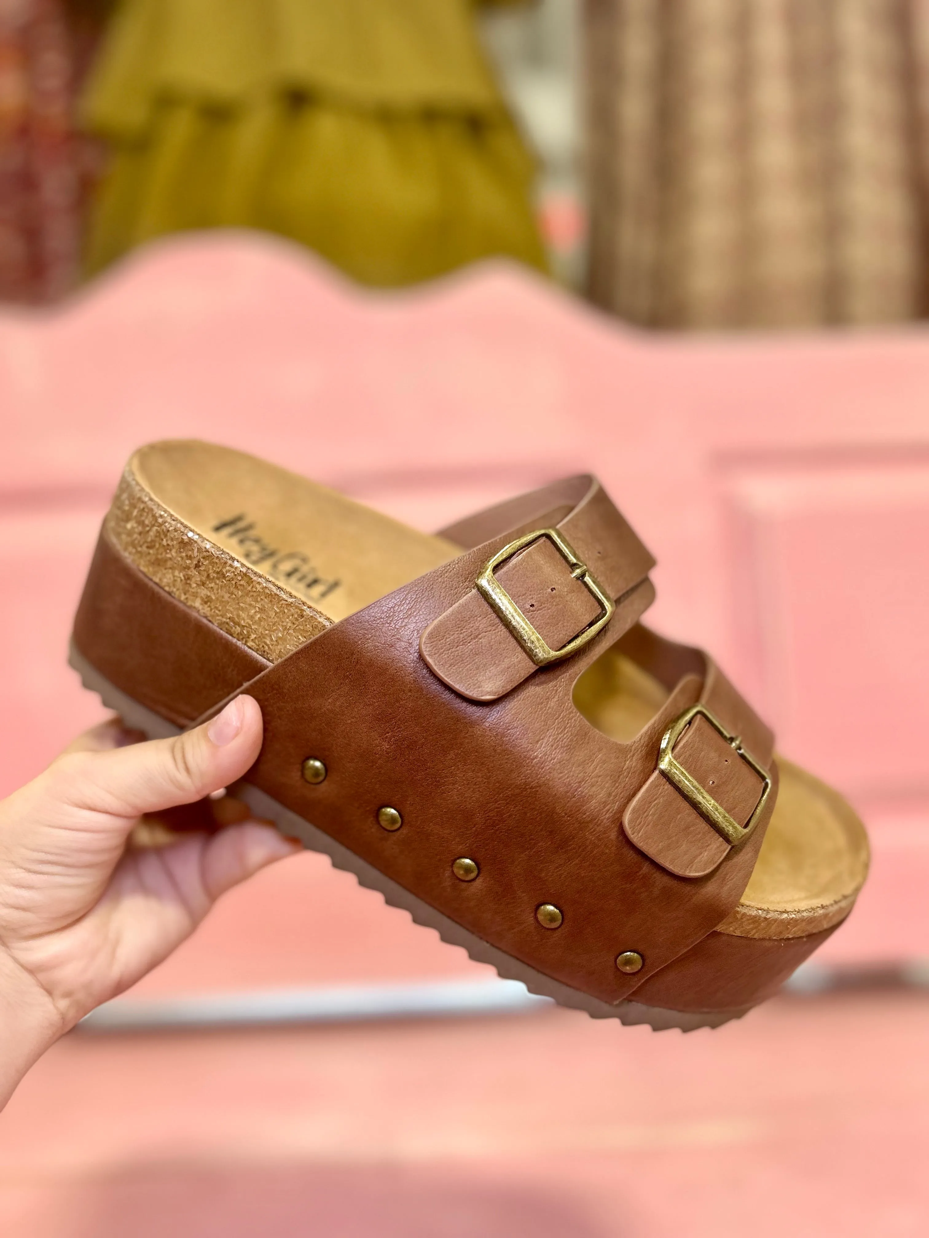 Corkys Wannabe Platform Sandal Tobacco