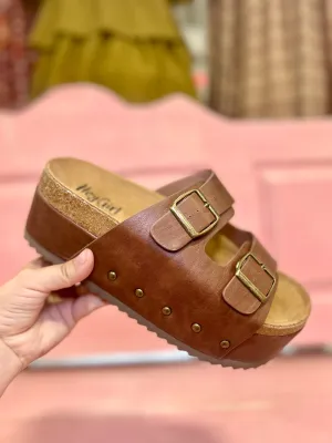Corkys Wannabe Platform Sandal Tobacco