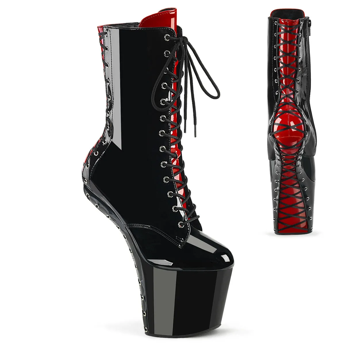 CRAZE-1040FH Pleaser Black/Red Sexy Platform Shoes (Pole Dancing Heels)