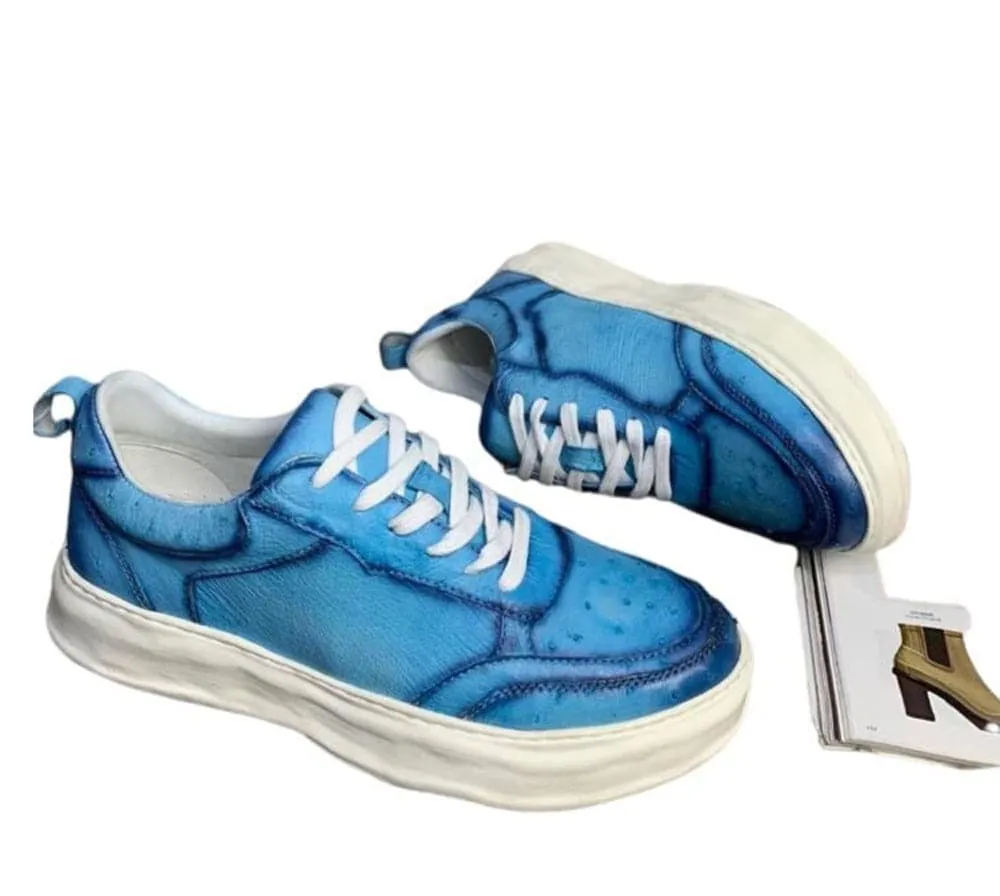 Crocodile Shoes Ostrich Skin Leather Sneaker Shoes,Mens shoes