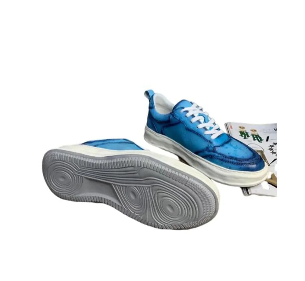 Crocodile Shoes Ostrich Skin Leather Sneaker Shoes,Mens shoes