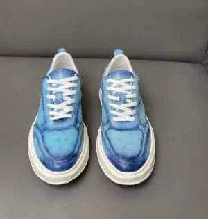 Crocodile Shoes Ostrich Skin Leather Sneaker Shoes,Mens shoes
