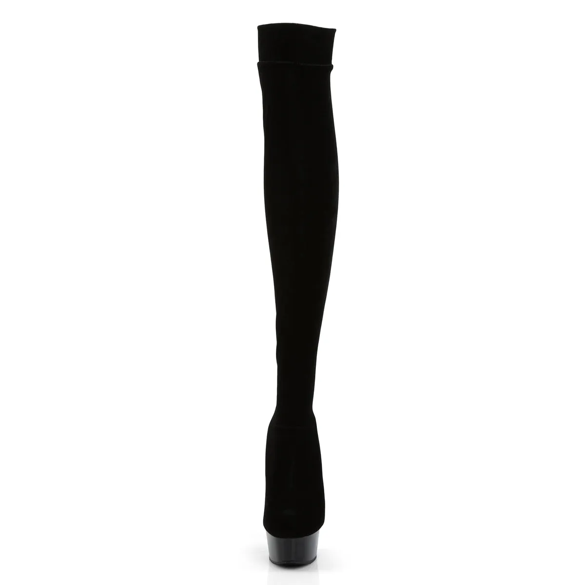 DELIGHT-3002 Pleaser Black Velvet Sexy Platform Shoes (Pole Dancing Heels)
