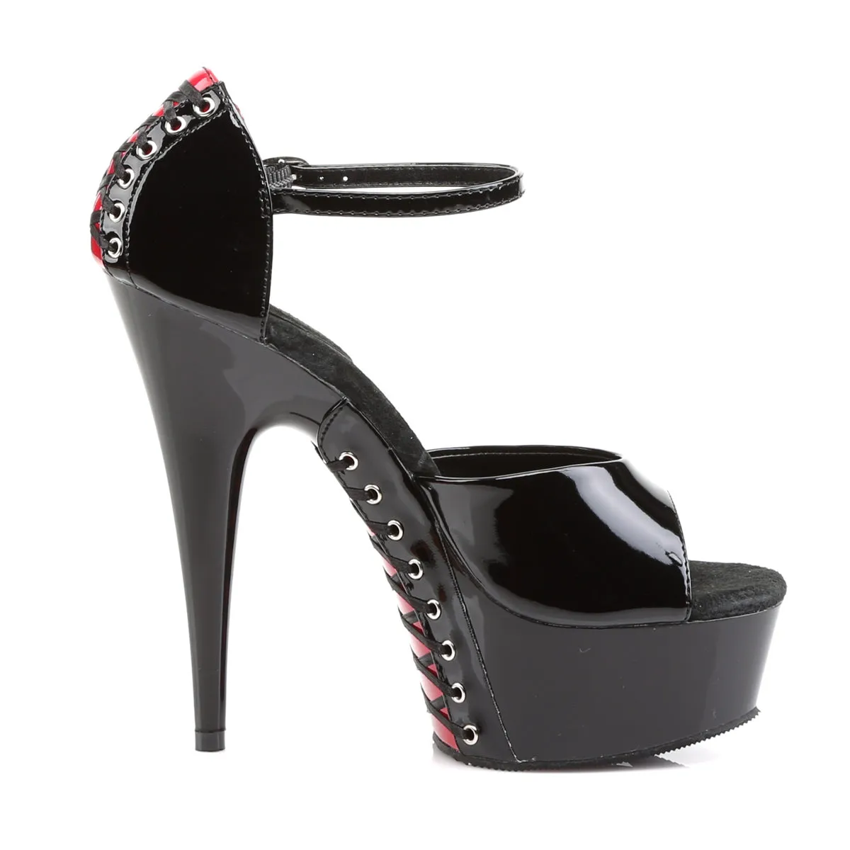 DELIGHT-660FH Pleaser Black/Red Sexy Platform Shoes (Pole Dancing Heels)