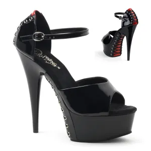 DELIGHT-660FH Pleaser Black/Red Sexy Platform Shoes (Pole Dancing Heels)