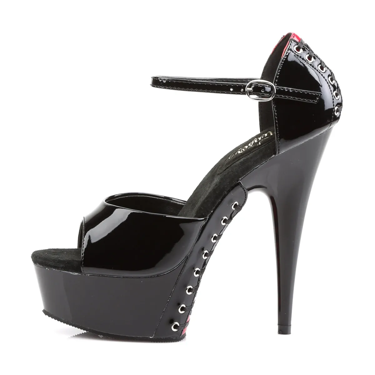 DELIGHT-660FH Pleaser Black/Red Sexy Platform Shoes (Pole Dancing Heels)