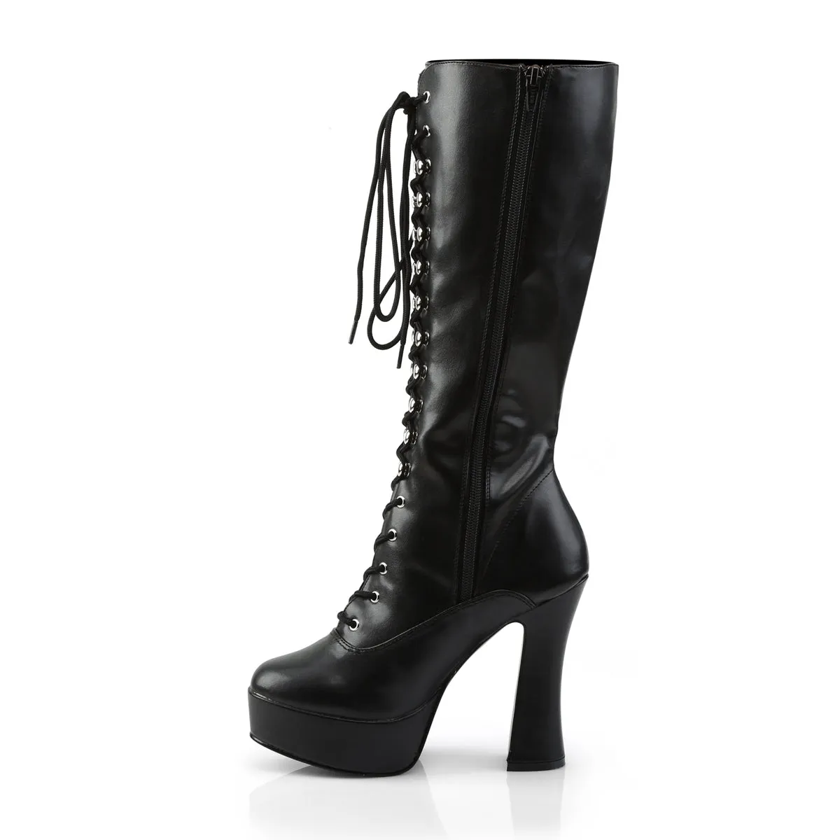 ELECTRA-2020 Pleaser Black Faux Leather Sexy Platform Shoes (Pole Dancing Heels)
