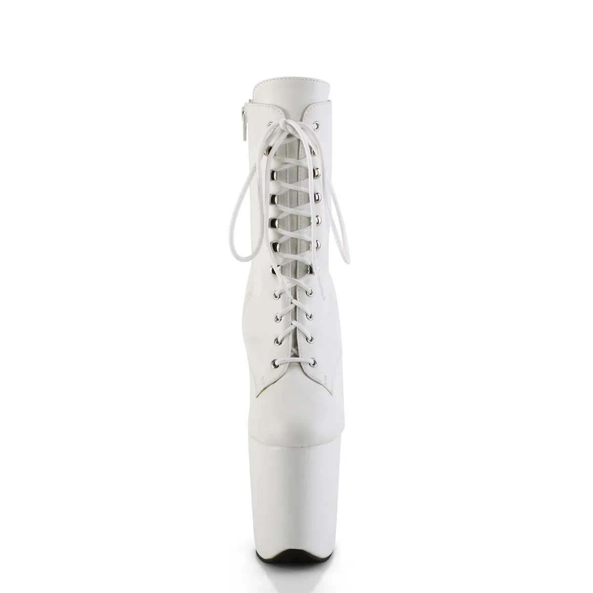 FLAMINGO-1020WR Pleaser White Faux Leather Sexy Platform Shoes (Pole Dancing Heels)