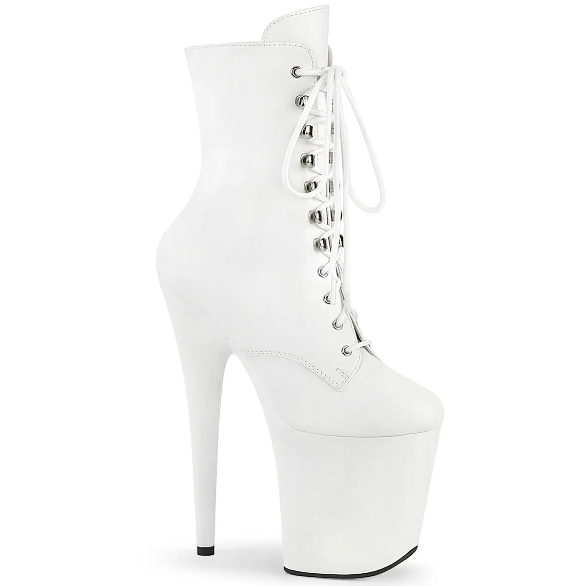 FLAMINGO-1020WR Pleaser White Faux Leather Sexy Platform Shoes (Pole Dancing Heels)