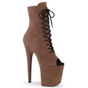 FLAMINGO-1021FS Pleaser Caramel Faux Suede Sexy Platform Shoes (Pole Dancing Heels)