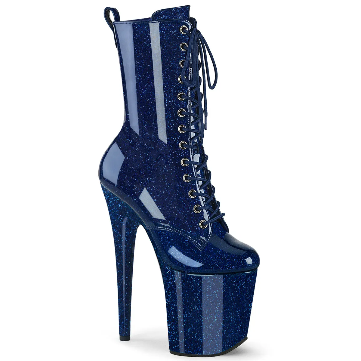 FLAMINGO-1040GP Pleaser Navy Blue Glitter Sexy Platform Shoes (Pole Dancing Heels)