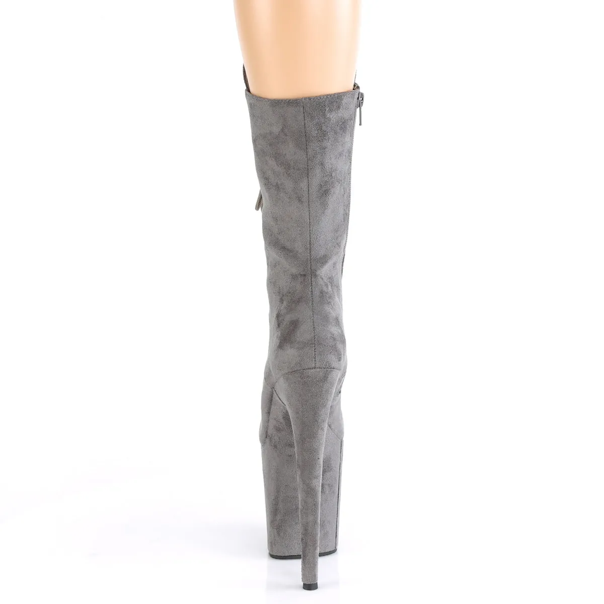 FLAMINGO-1050FS Pleaser Grey Faux Suede Sexy Platform Shoes (Pole Dancing Heels)