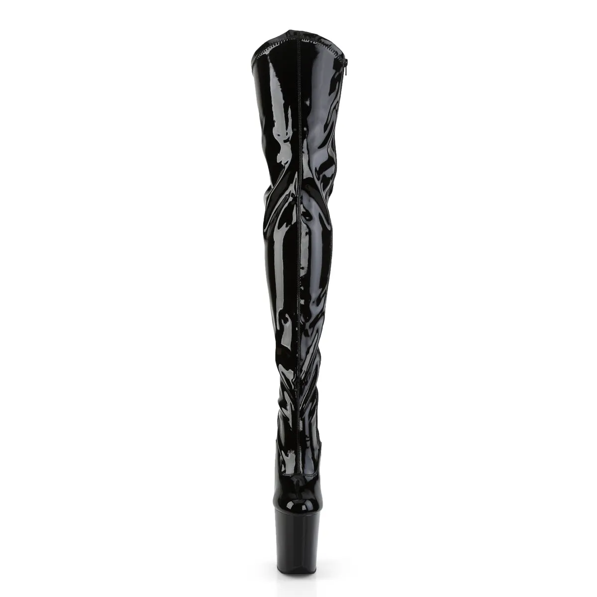 FLAMINGO-3000 Pleaser Black Patent Sexy Platform Shoes (Pole Dancing Heels)