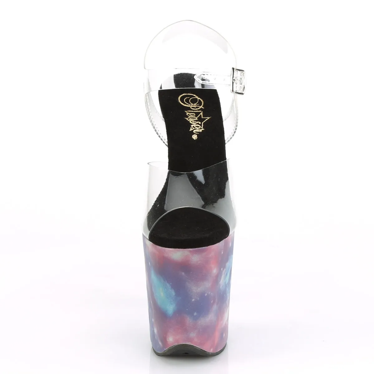 FLAMINGO-808REFL Pleaser Clear/Purple-Blue Reflective Sexy Platform Shoes (Pole Dancing Heels)