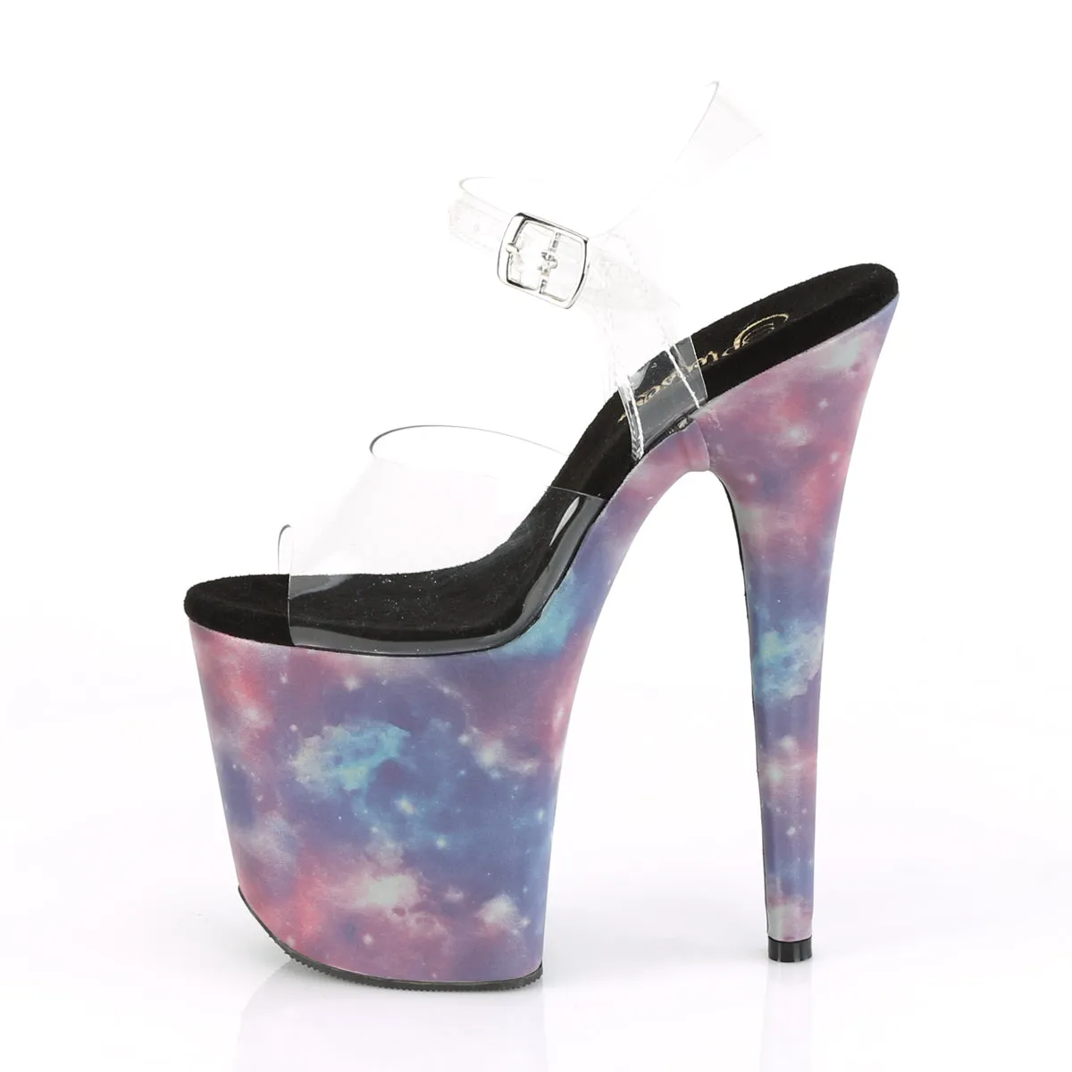 FLAMINGO-808REFL Pleaser Clear/Purple-Blue Reflective Sexy Platform Shoes (Pole Dancing Heels)