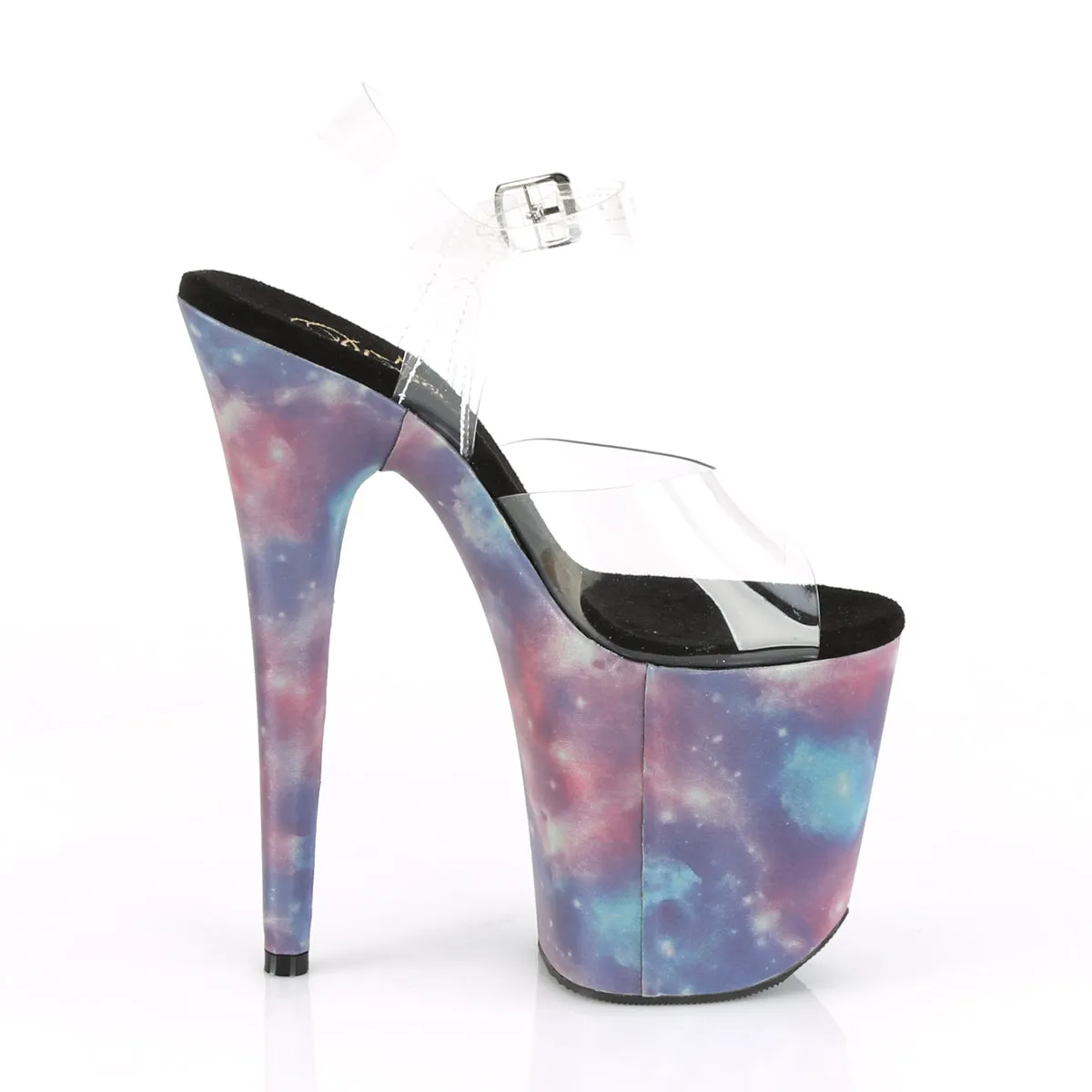 FLAMINGO-808REFL Pleaser Clear/Purple-Blue Reflective Sexy Platform Shoes (Pole Dancing Heels)