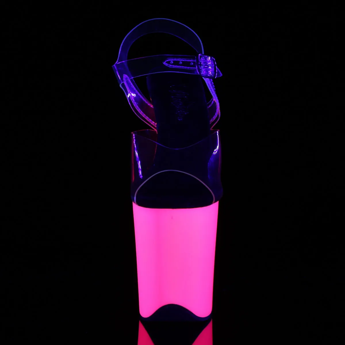 FLAMINGO-808UV Pleaser Clear/Neon Pink Sexy Platform Shoes (Pole Dancing Heels)