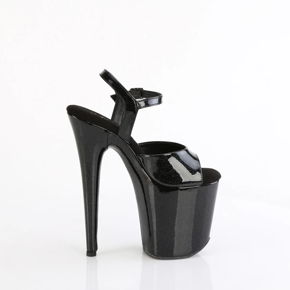 FLAMINGO-809GP Pleaser Black Glitter Sexy Platform Shoes (Pole Dancing Heels)