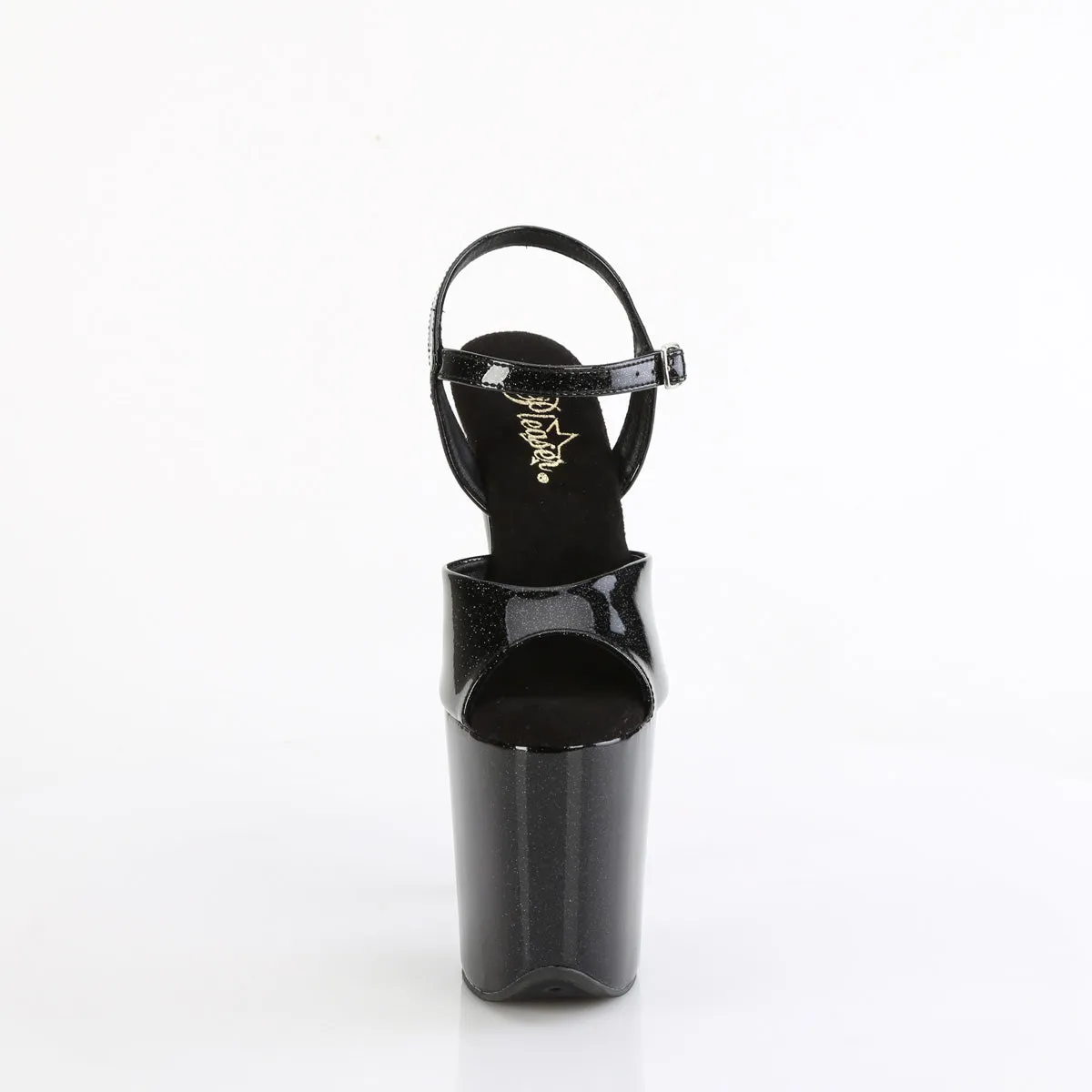 FLAMINGO-809GP Pleaser Black Glitter Sexy Platform Shoes (Pole Dancing Heels)