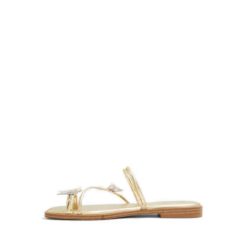 Glasswing Flat Sandals - Gold