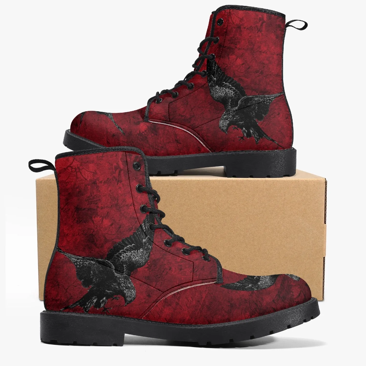 Gothic Red Raven Boots (JPRRAV1)