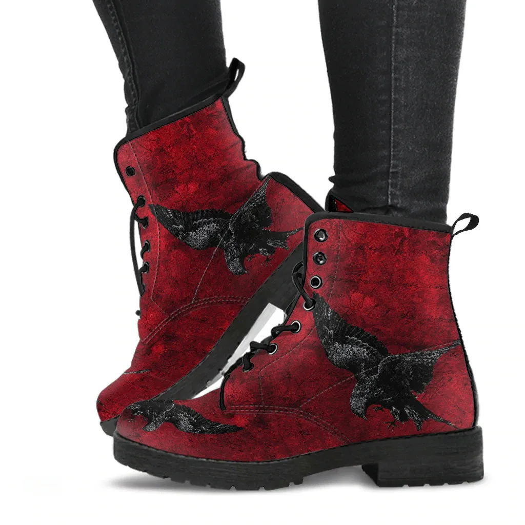 Gothic Red Raven Boots (JPRRAV1)